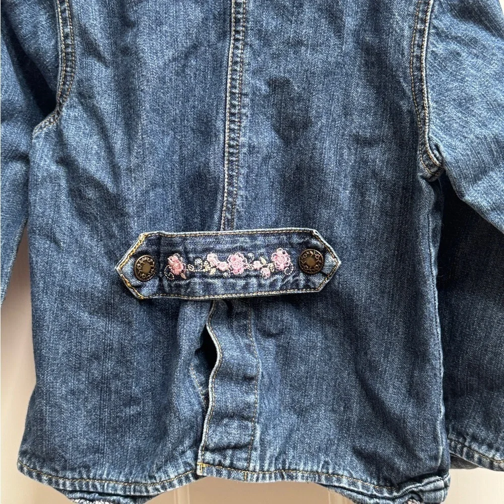 Carter's 3T Girls Blue Jean Jacket Classic Denim Style with Flower Design